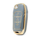 Нано-высококачественный чехол для Ford Fusion, откидной пульт дистанционного управления, 3 кнопки, серый цвет, Ford-F11J