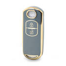 Funda Nano de alta calidad para llave remota Mazda, 2 botones, Color gris, MZD-A11J2