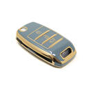 Novo aftermarket nano capa de alta qualidade para kia flip remoto chave 3 botões cor cinza KIA-B11J3 Chaves dos Emirados -| thumbnail