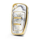 Cover in marmo Nano di alta qualità per chiave remota Audi Flip 3 pulsanti colore bianco Audi-C12J