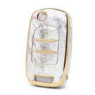 غطاء نانو رخام عالي الجودة لمفتاح باوجون فليب ريموت 3 ازرار لون ابيض BJ-B12J