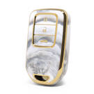 Nano couvercle en marbre de haute qualité pour clé télécommande Honda 3 boutons, couleur blanche HD-A12J3A