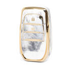 Capa de mármore nano de alta qualidade para chave remota Toyota 2 botões cor branca TYT-A12J2H