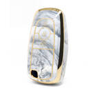 Нано-высококачественная мраморная крышка для дистанционного ключа Ford с 3 кнопками белого цвета Ford-B12J3