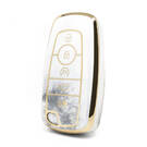 Нано-высококачественная мраморная крышка для удаленного ключа Ford с 5 кнопками белого цвета Ford-B12J5
