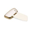 New Aftermarket Nano High Quality Gold Leather Cover For Baojun Remote Key 3 Buttons White Color BJ-C13J | Emirates Keys -| thumbnail