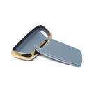 New Aftermarket Nano High Quality Gold Leather Cover For Baojun Remote Key 3 Buttons Gray Color BJ-C13J | Emirates Keys -| thumbnail