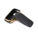New Aftermarket Nano High Quality Gold Leather Cover For Mercedes Benz Remote Key 3 Buttons Black Color Benz-B13J | Emirates Keys -| thumbnail