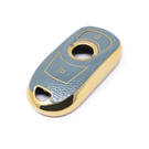 Novo aftermarket nano capa de couro dourado de alta qualidade para chave remota buick 3 botões cor cinza BK-A13J4 Chaves dos Emirados -| thumbnail