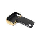 New Aftermarket Nano High Quality Gold Leather Cover For Volkswagen Remote Key 3 Buttons Black Color VW-D13J | Emirates Keys -| thumbnail