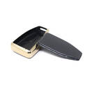 New Aftermarket Nano High Quality Gold Leather Cover For Hongqi Remote Key 4 Buttons Black Color HQ-A13J4A | Emirates Keys -| thumbnail