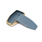 New Aftermarket Nano High Quality Gold Leather Cover For Hongqi Remote Key 4 Buttons Gray Color HQ-A13J4A | Emirates Keys -| thumbnail