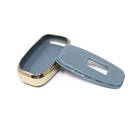 New Aftermarket Nano High Quality Gold Leather Cover For Hongqi Remote Key 4 Buttons Gray Color HQ-B13J | Emirates Keys -| thumbnail