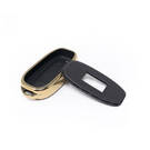 New Aftermarket Nano High Quality Gold Leather Cover For Hongqi Remote Key 3 Buttons Black Color HQ-C13J | Emirates Keys -| thumbnail