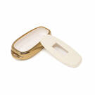 جديد ما بعد البيع نانو غطاء جلد ذهبي عالي الجودة لمفتاح التحكم عن بعد هونغتشي 3 أزرار اللون الأبيض HQ-C13J | مفاتيح الإمارات -| thumbnail