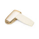 New Aftermarket Nano High Quality Gold Leather Cover For Venucia Remote Key 3 Buttons White Color VNC-B13J | Emirates Keys -| thumbnail