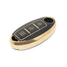 Nuova cover in pelle dorata aftermarket Nano di alta qualità per chiave remota Nissan 2 pulsanti colore nero NS-A13J3C | Chiavi degli Emirati -| thumbnail