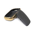 New Aftermarket Nano High Quality Gold Leather Cover For Roewe Remote Key 3 Buttons Black Color RW-B13J | Emirates Keys -| thumbnail