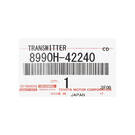 Novo Toyota Rav4 2019-2023 Genuíno / OEM Smart Remote Key 3 Botões 433MHz Número de peça OEM: 8990H-42240 / 8990H-42200 - FCC ID: B2T2K2R | Chaves Emirates -| thumbnail