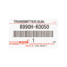 New Toyota Yaris 2023 Genuine / OEM Smart Remote Key 2 Buttons 433MHz OEM Part Number: 8990H-K0050 , 8990HK0050 - FCC ID: B3H2K2R | Emirates Keys -| thumbnail