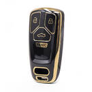 Nano High Quality Cover For Audi Remote Key 4 Button Black Color Audi-B11J4
