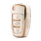 Nano High Quality Cover For Audi Remote Key 4 Button White Color Audi-C11J4