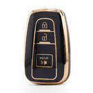 Capa Nano de alta qualidade para chave remota Toyota 3 botões cor preta TYT-B11J3B