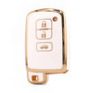 Capa Nano de alta qualidade para chave remota Toyota 3 botões cor branca TYT-D11J3A