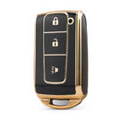 Capa Nano de alta qualidade para chave remota Toyota 3 botões cor preta TYT-M11J3A