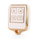 Funda nano de alta calidad para llave remota Ford de 4 botones, color blanco Ford-M11J4