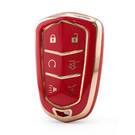 Housse Nano de haute qualité pour clé télécommande Cadillac 6 boutons couleur rouge CDLC-A11J6