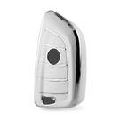 Нано Высококачественный Чехол Для Дистанционного Ключа BMW 4 Кнопки Белый Цвет Серебряная Рамка BMW-B11Y4
