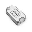 Coque Nano de rechange de haute qualité pour clé télécommande Honda 3 boutons, blanche, cadre argenté, HD-B11Y3 | Emirates Keys -| thumbnail