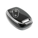 Coque Nano de rechange de haute qualité pour clé télécommande Honda 2 boutons, noire, cadre argenté, HD-J11Y2 | Emirates Keys -| thumbnail