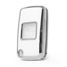 Чехол Nano для дистанционного ключа Peugeot с 2 кнопками, белый цвет, серебристая рамка PG-D11Y2 | MK3 -| thumbnail
