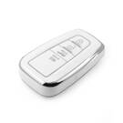 Nova capa Nano de reposição de alta qualidade para chave remota Toyota com 4 botões, cor branca, moldura prateada TYT-B11Y4 | Chaves Emirates -| thumbnail