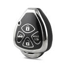 Nano Yüksek Kaliteli Toyota Uzaktan Anahtar Kılıfı 4 Düğme Siyah Renk Gümüş Çerçeve TYT-K11Y4