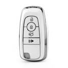 Nano High Quality Cover For Ford Remote Key 4 Button White Color Silver Frame Ford-B11Y4B