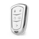 Nano High Quality Cover For Cadillac Remote Key 5 Button White Color Silver Frame CDLC-A11Y5