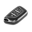 New Aftermarket Nano High Quality Cover For Cadillac Remote Key 5 Button Black Color Silver Frame CDLC-B11Y5 | Emirates Keys -| thumbnail