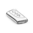 New Aftermarket Nano High Quality Cover For Lexus Remote Key 4 Button White Color Silver Frame LXS-B11Y4 | Emirates Keys -| thumbnail