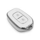 New Aftermarket Nano High Quality Cover For Renault Remote Key 2 Button White Color Silver Frame RN-C11Y2 | Emirates Keys -| thumbnail