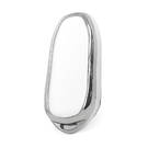 Nano Cover For Tesla Remote Key 4 Button White Color Silver Frame TSL-C11Y | MK3 -| thumbnail