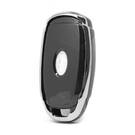 Coque Nano pour clé télécommande Hyundai 4 boutons, noire, cadre argenté, HY-D11Y4A | MK3 -| thumbnail