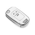 New Aftermarket Nano High Quality Cover For Chevrolet Remote Key 3 Button White Color Silver Frame CRL-A11Y3 | Emirates Keys -| thumbnail