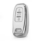 Nano High Quality Cover For Audi Remote Key 3 Button White Color Silver Frame Audi-D11Y