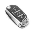 New Aftermarket Nano High Quality Cover For Peugeot Remote Key 3 Button Black Color Silver Frame PG-B11Y | Emirates Keys -| thumbnail