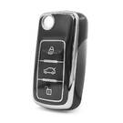 Nano High Quality Cover For VW Remote Key 3 Button Black Color Silver Frame VW-A11Y3