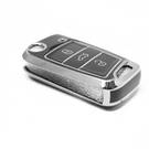 New Aftermarket Nano High Quality Cover For VW Remote Key 3 Button Black Color Silver Frame VW-B11Y3 | Emirates Keys -| thumbnail
