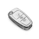 New Aftermarket Nano High Quality Cover For Ford Remote Key 3 Button White Color Silver Frame Ford-E11Y | Emirates Keys -| thumbnail